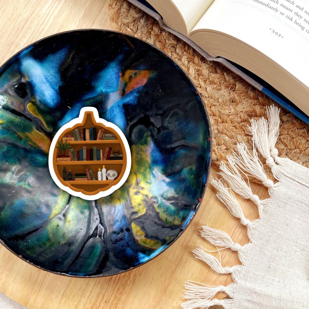Pumpkin Bookshelf Sticker | Fall & Halloween Kindle Stickers