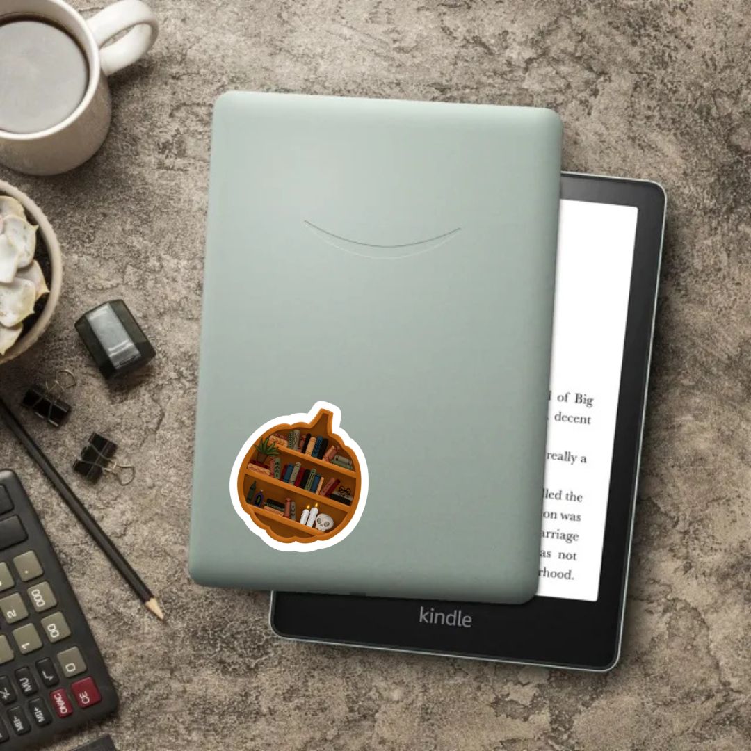 Pumpkin Bookshelf Sticker | Fall & Halloween Kindle Stickers