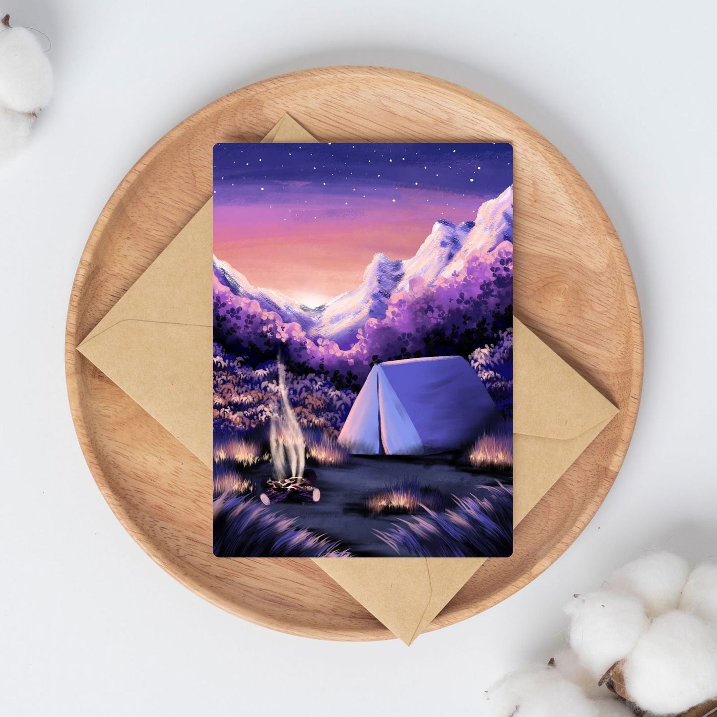 Sunrise Camping Just Because Card | Nature Greeting Cards - Serafine Art & Design -