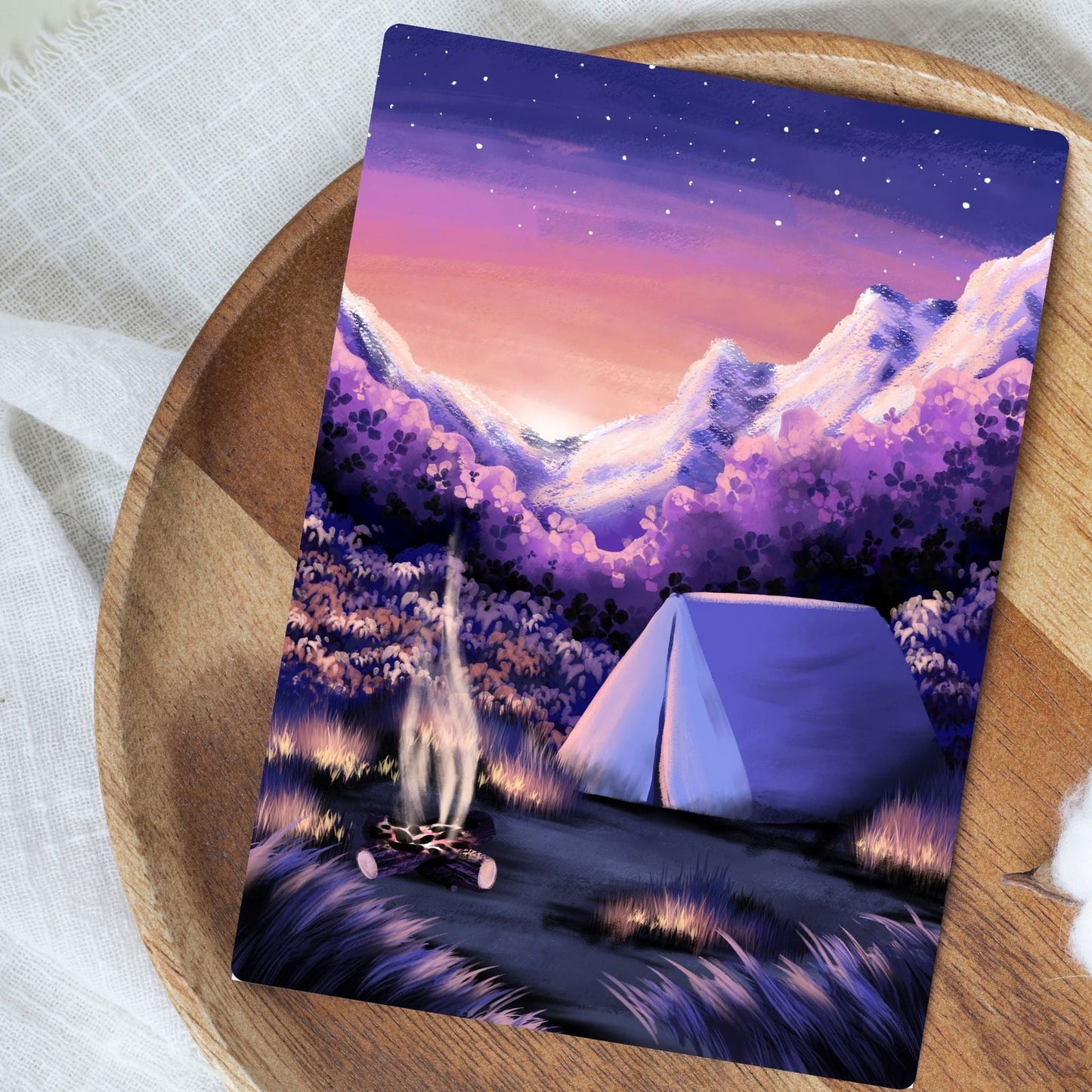 Sunrise Camping Just Because Card | Nature Greeting Cards - Serafine Art & Design -