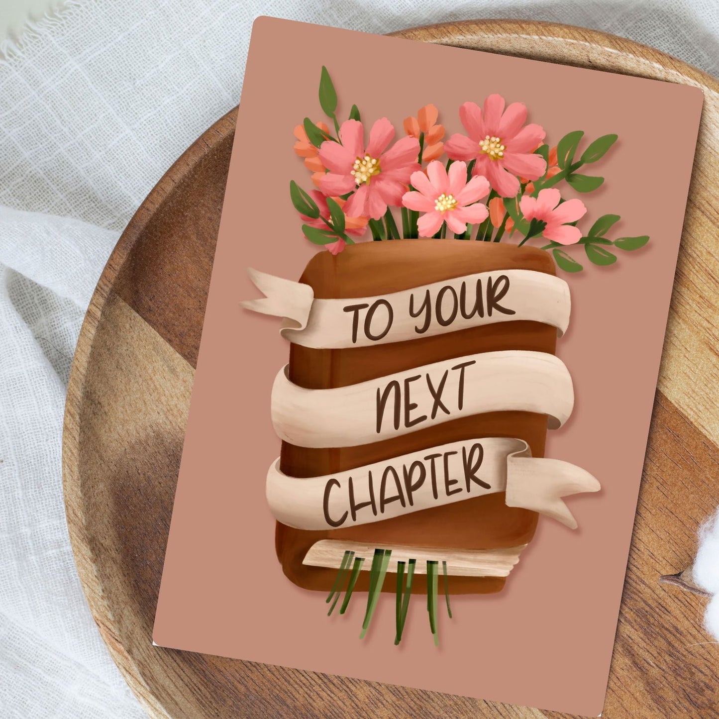 To Your Next Chapter Congratulations Card | Bookish Greeting Cards - Serafine Art & Design -
