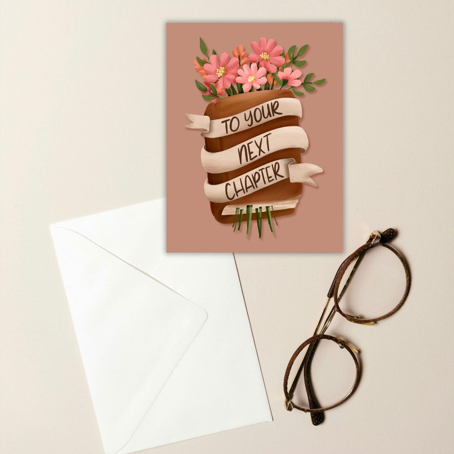 To Your Next Chapter Congratulations Card | Bookish Greeting Cards - Serafine Art & Design -