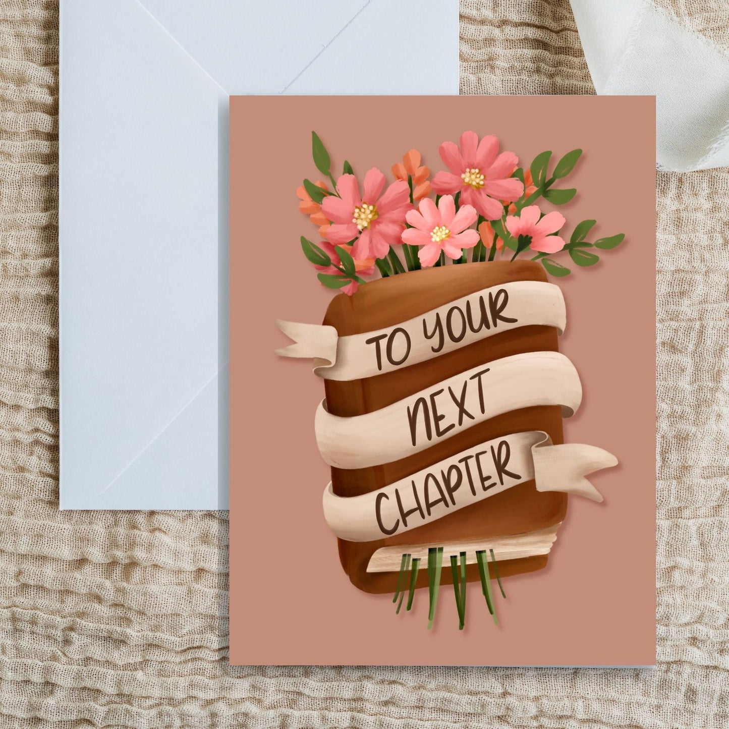 To Your Next Chapter Congratulations Card | Bookish Greeting Cards - Serafine Art & Design -