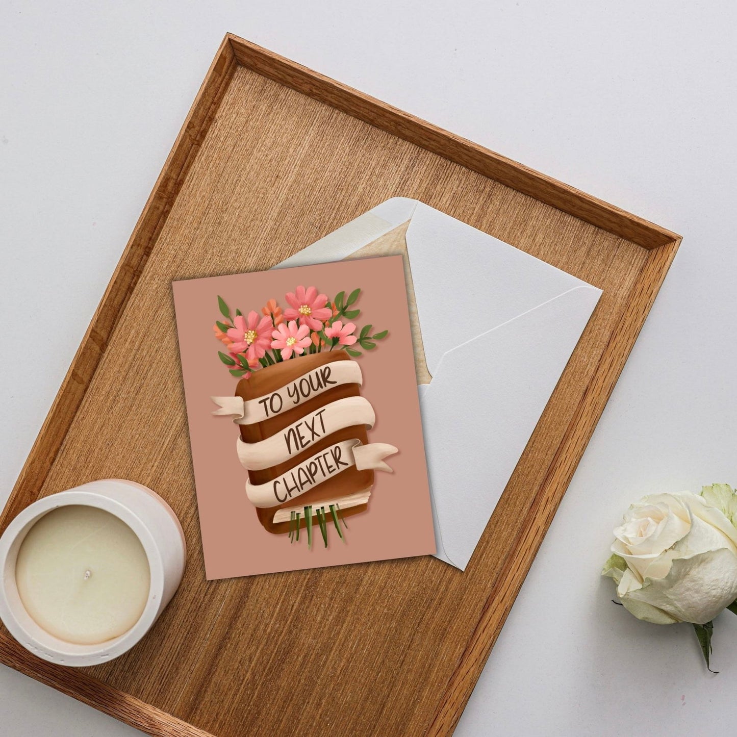 To Your Next Chapter Congratulations Card | Bookish Greeting Cards - Serafine Art & Design -