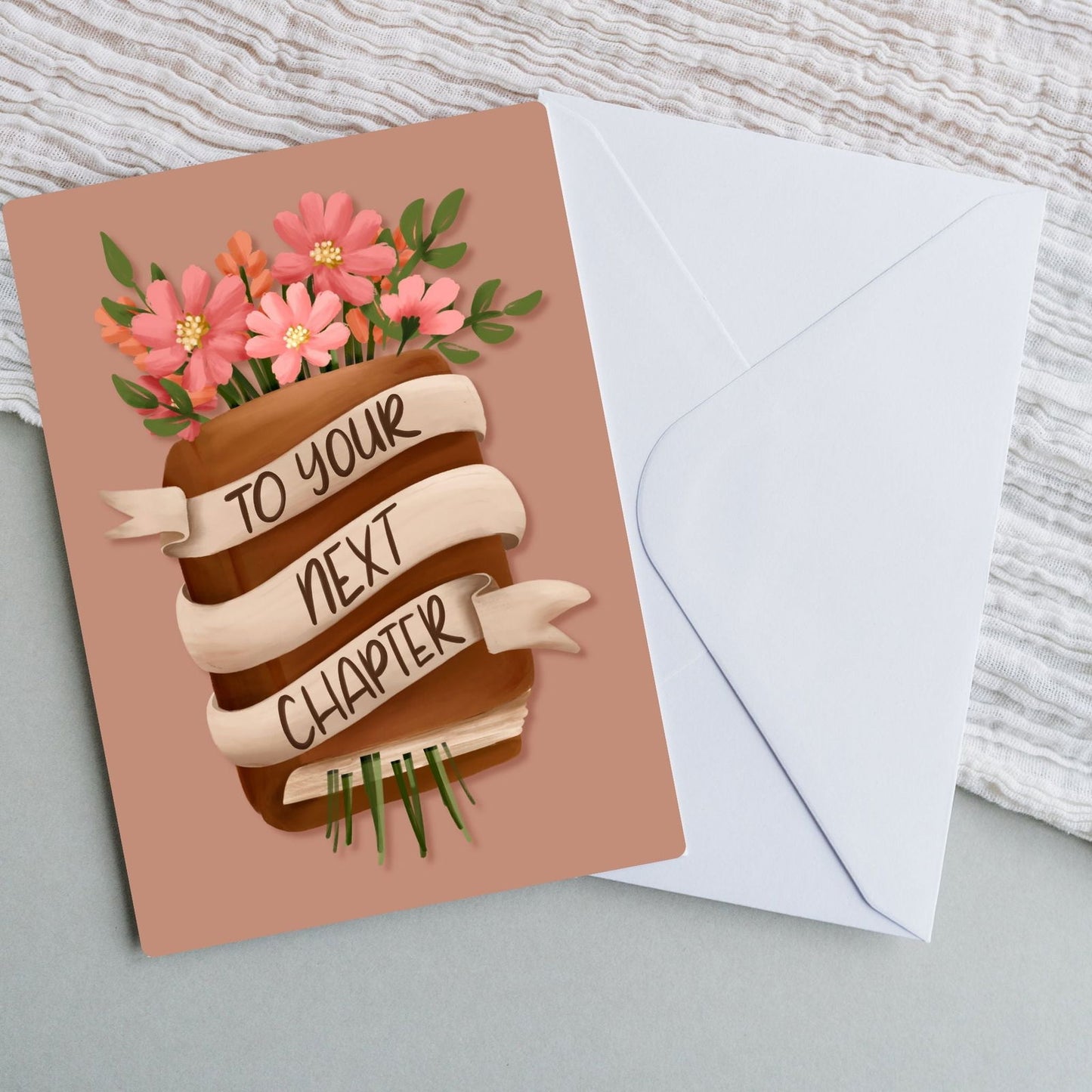 To Your Next Chapter Congratulations Card | Bookish Greeting Cards - Serafine Art & Design -