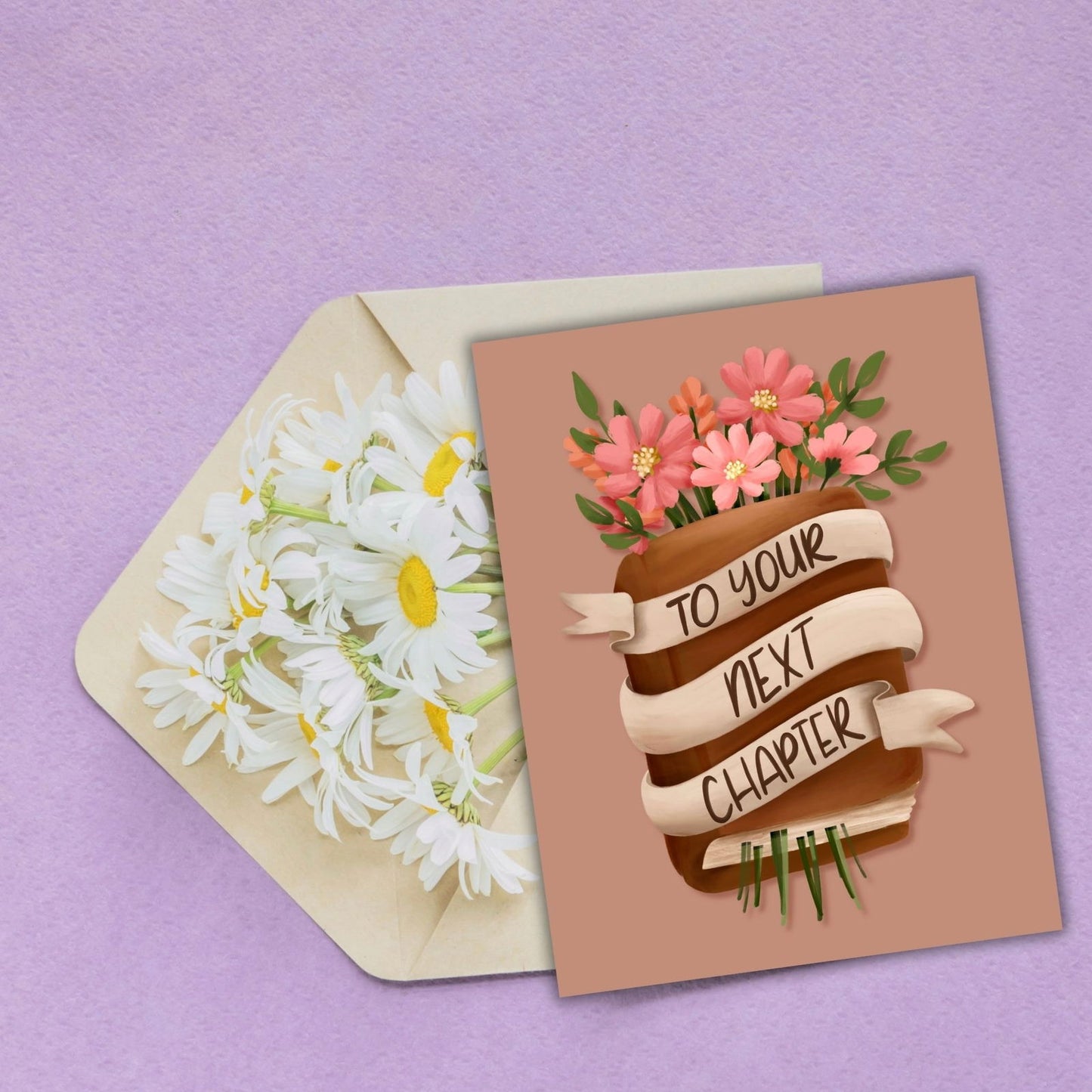 To Your Next Chapter Congratulations Card | Bookish Greeting Cards - Serafine Art & Design -
