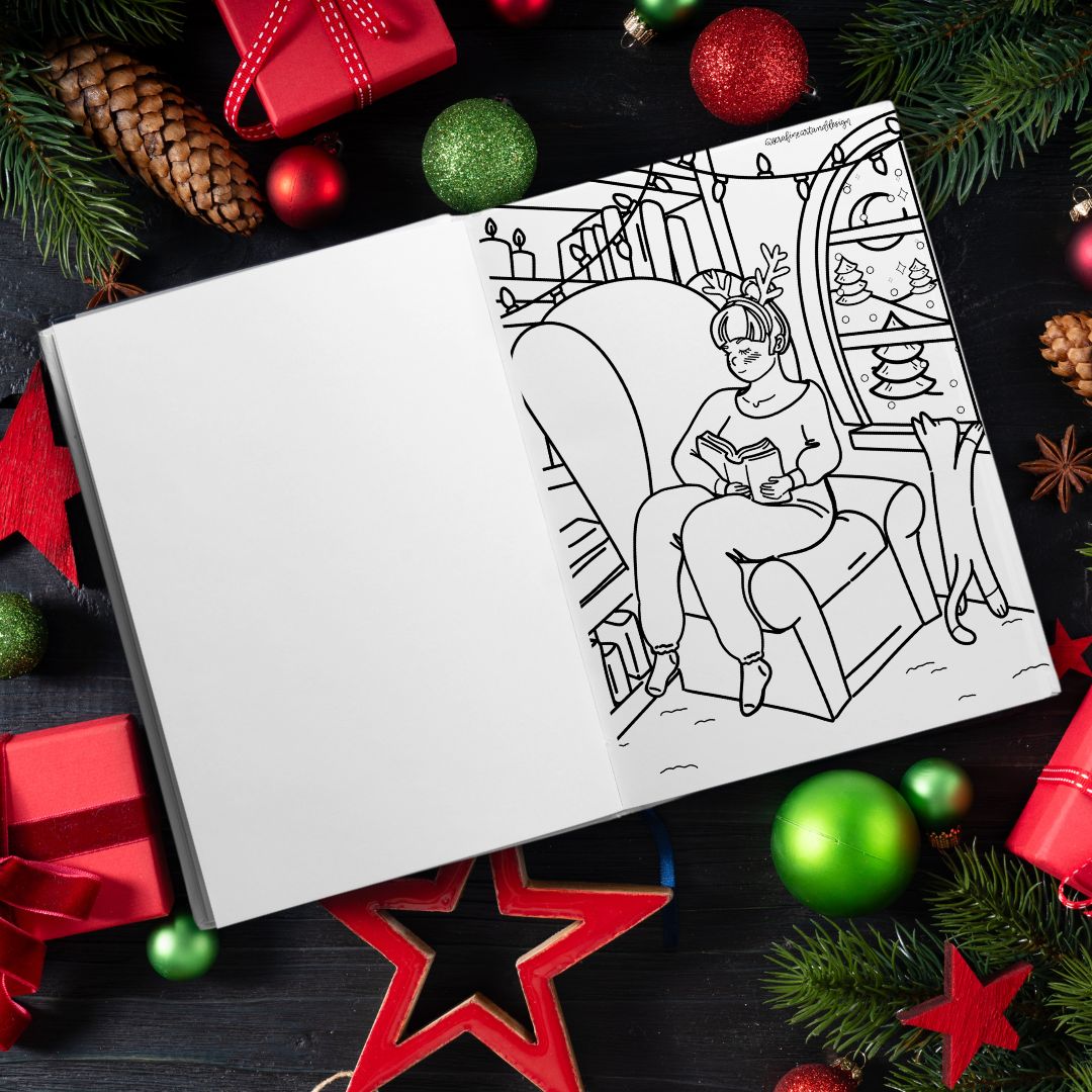The Hygge Christmas Coloring Book by Serafine Art and Design