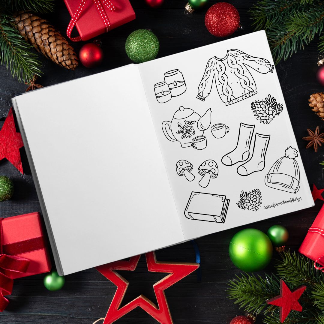 The Hygge Christmas Coloring Book by Serafine Art and Design