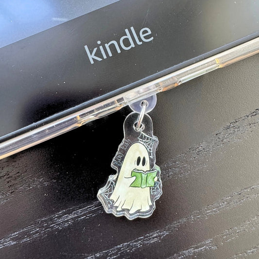 Boo-kish Reading Ghost Kindle Charm | Bookish USB-C Dust Plug
