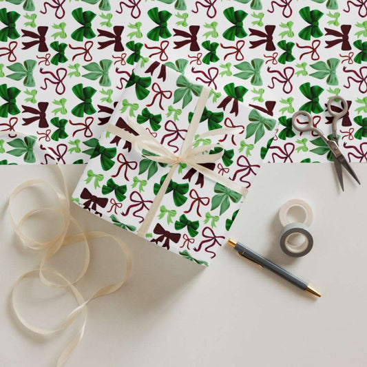 Coquette Bows Hand-Illustrated Wrapping Paper