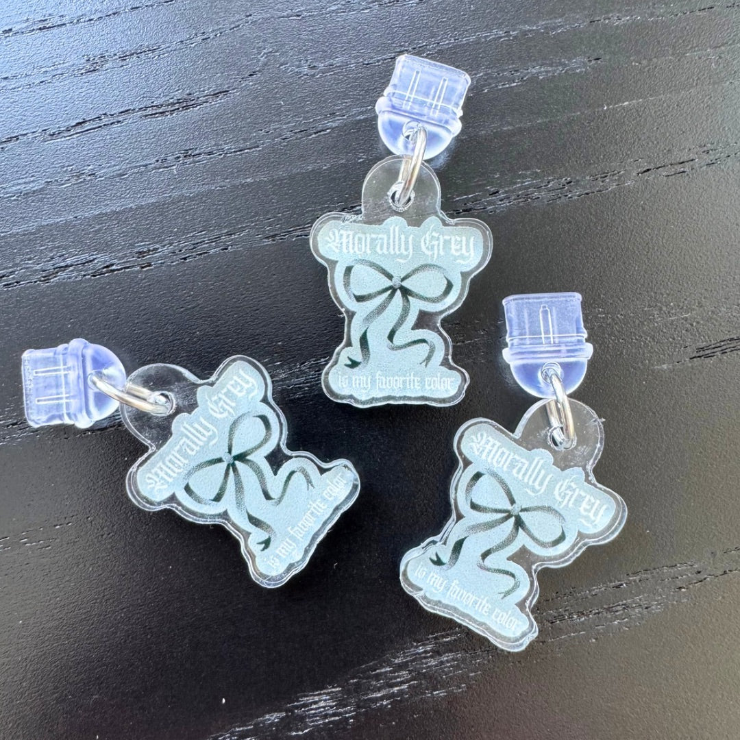 Morally Grey Is My Favorite Color Bow Kindle Charm | Bookish USB-C Dust Plug