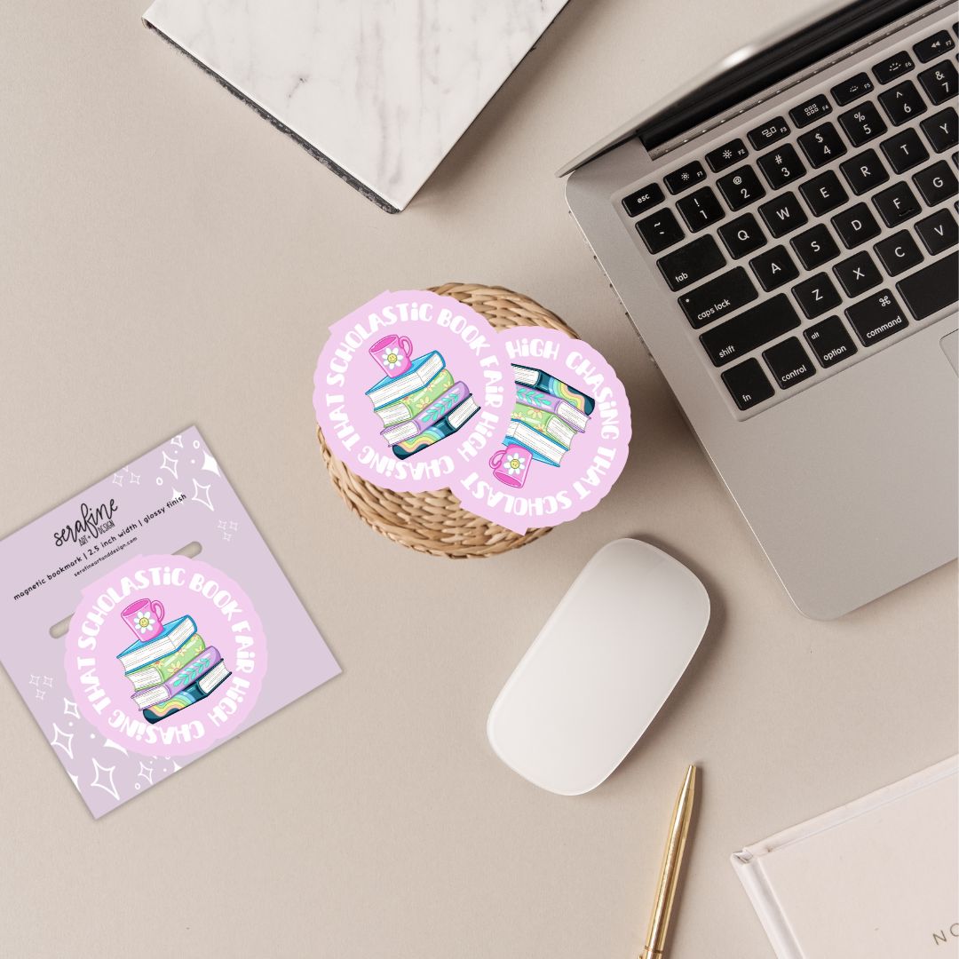 Chasing That Scholastic Book Fair High 90s Nostalgia Magnetic Bookmark