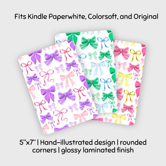 Romantic Coquette Bows Kindle Inserts | Adorable Kindle Accessories for Book Lovers