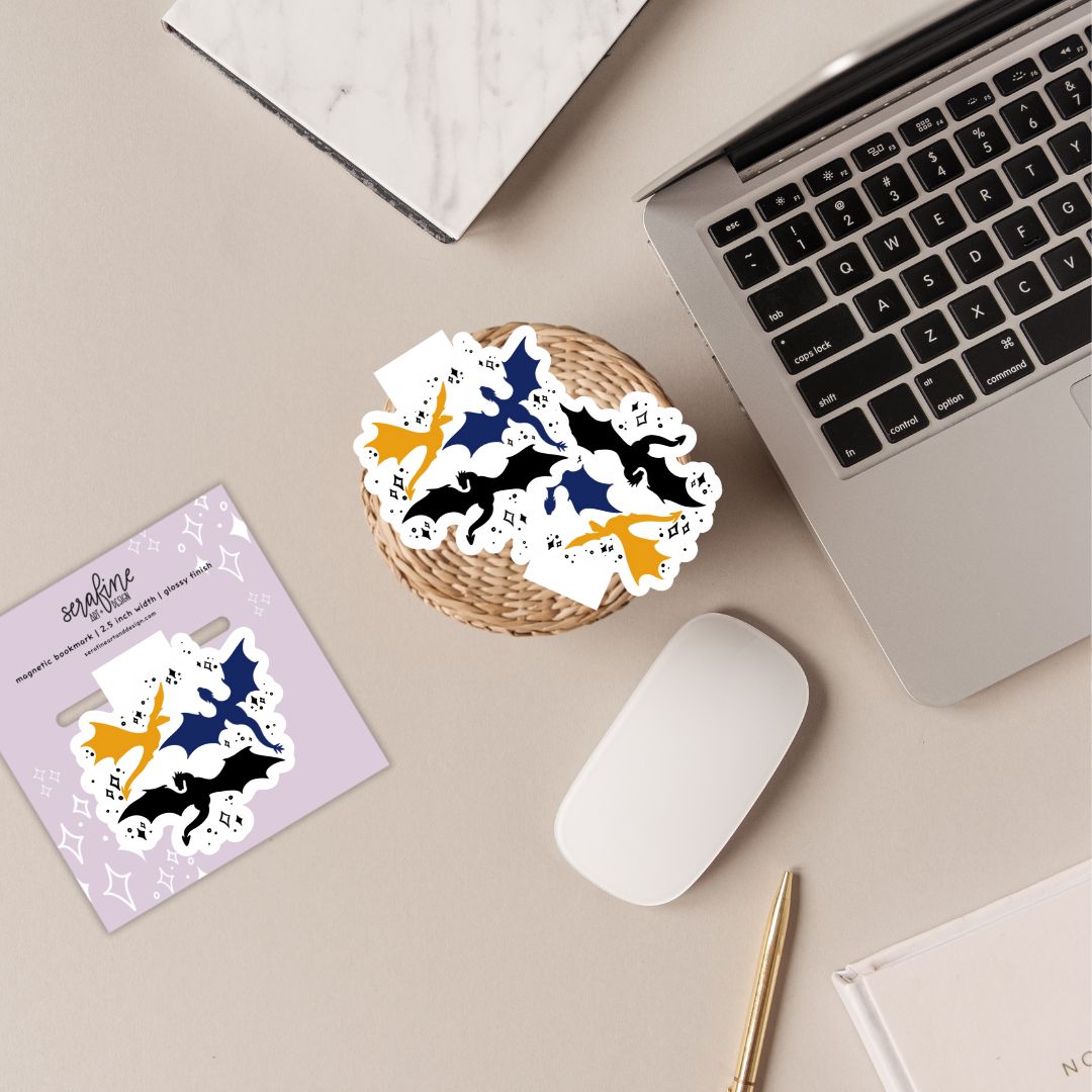 Magical Dragons Romantasy Magnetic Bookmark
