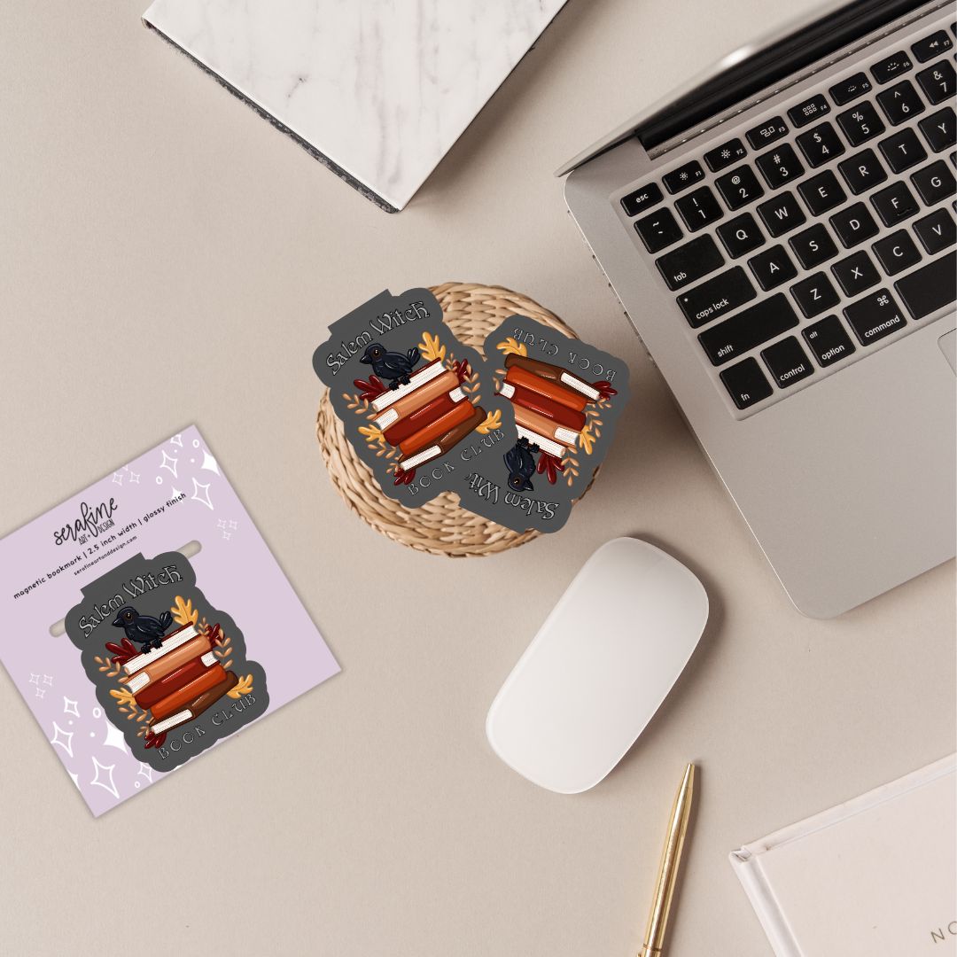 Salem Witch Book Club Dark Academia Spooky Magnetic Bookmark