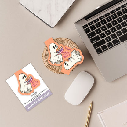 Hot Ghouls Read Cute Ghost Spooky Magnetic Bookmark