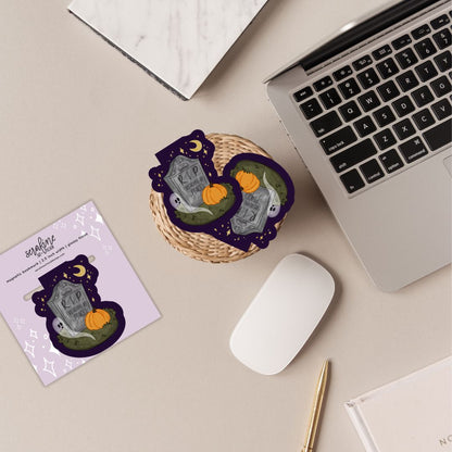 RIP (Reading In Peace) Tombstone Dark Academia Spooky Magnetic Bookmark