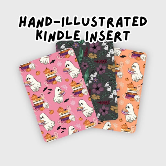 Cute Ghost Kindle Inserts | Adorable Spooky Halloween Kindle Accessories for Book Lovers