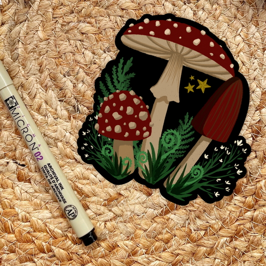 Dark Mushroom Sticker | Vintagecore | Dark Academia