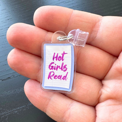 Hot Girls Read Library Card Kindle Charm | Bookish USB-C Dust Plug