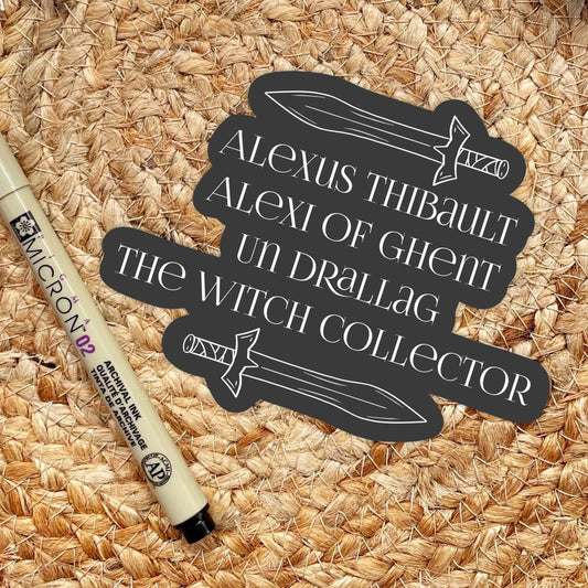 Alexus Thibault's Names Sticker | The Witch Collector by Charissa Weaks | Officially Licensed