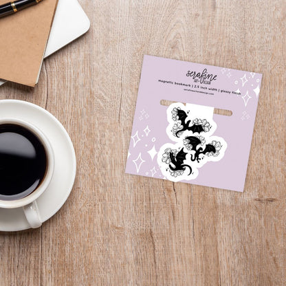 Floral Dragons Romantasy Magnetic Bookmark