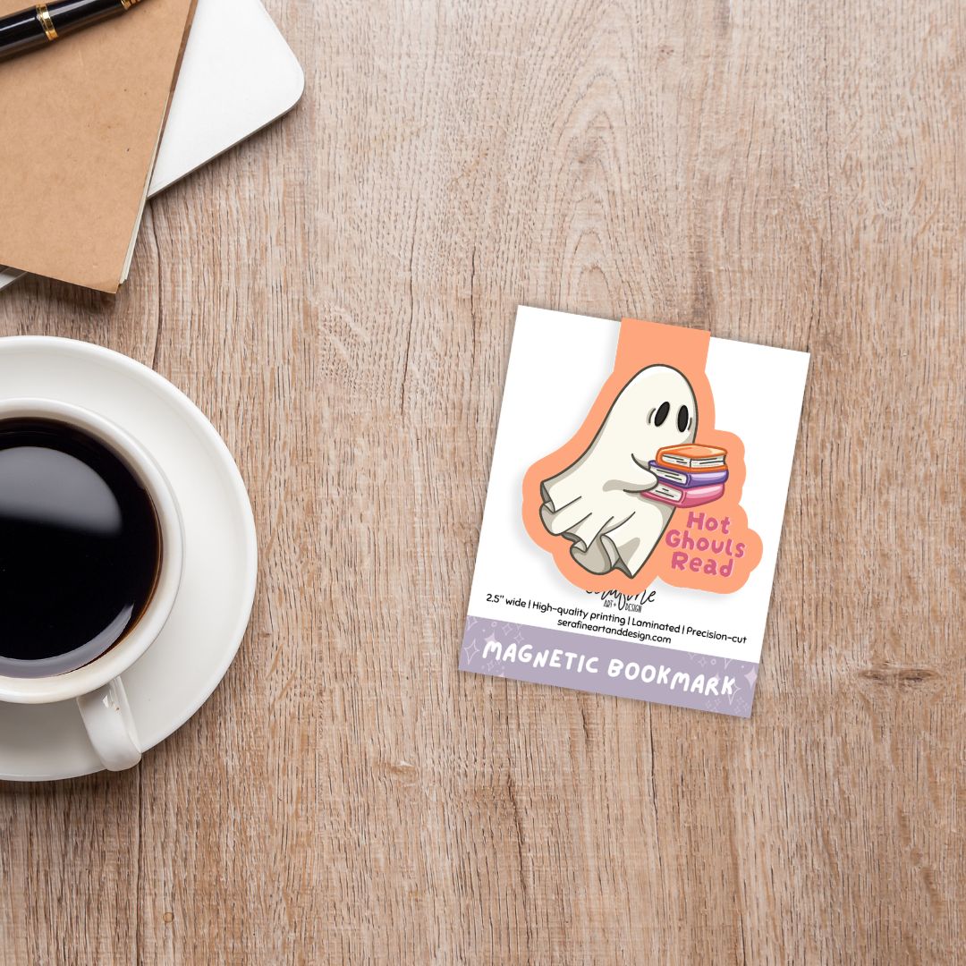 Hot Ghouls Read Cute Ghost Spooky Magnetic Bookmark