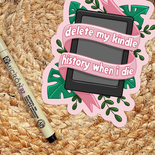 Delete My Kindle History Sticker | Book Lover Kindle Stickers