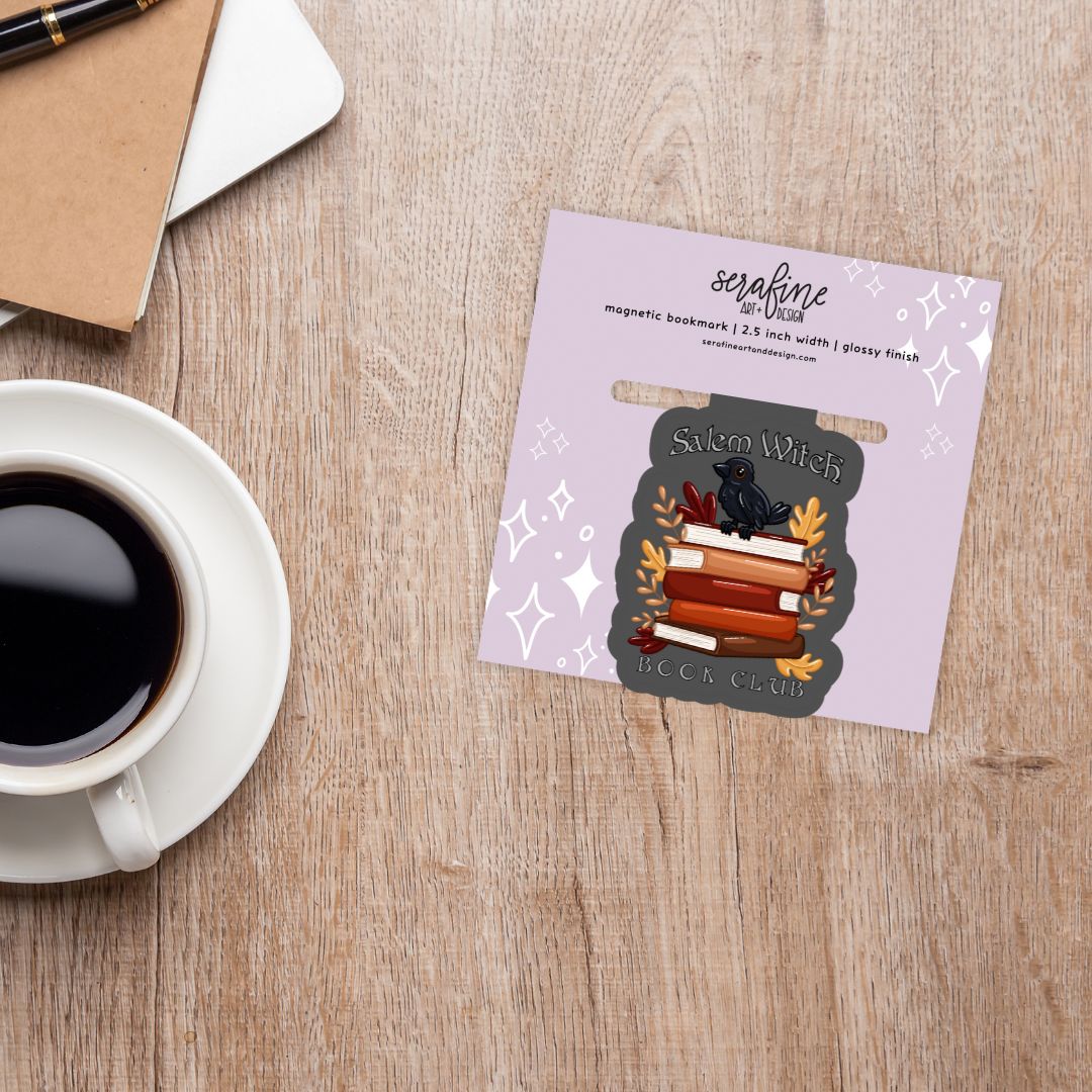 Salem Witch Book Club Dark Academia Spooky Magnetic Bookmark