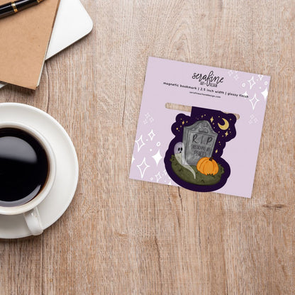 RIP (Reading In Peace) Tombstone Dark Academia Spooky Magnetic Bookmark