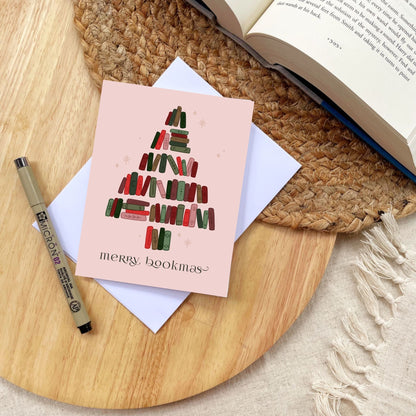 Merry Bookmas Christmas Card | Bookish Greeting Cards