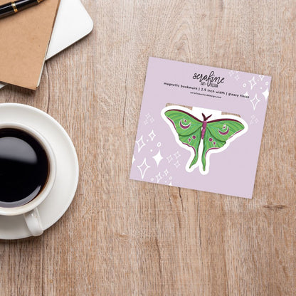 Celestial Luna Moth Magnetic Bookmark