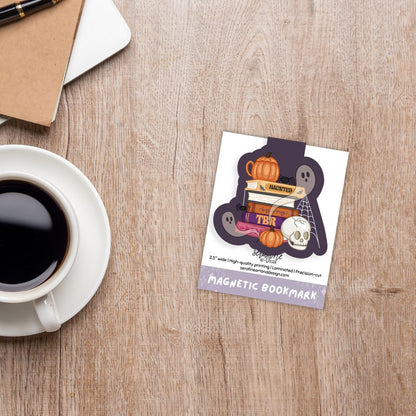 Haunted By My TBR Spooky Skull & Ghost Magnetic Bookmark