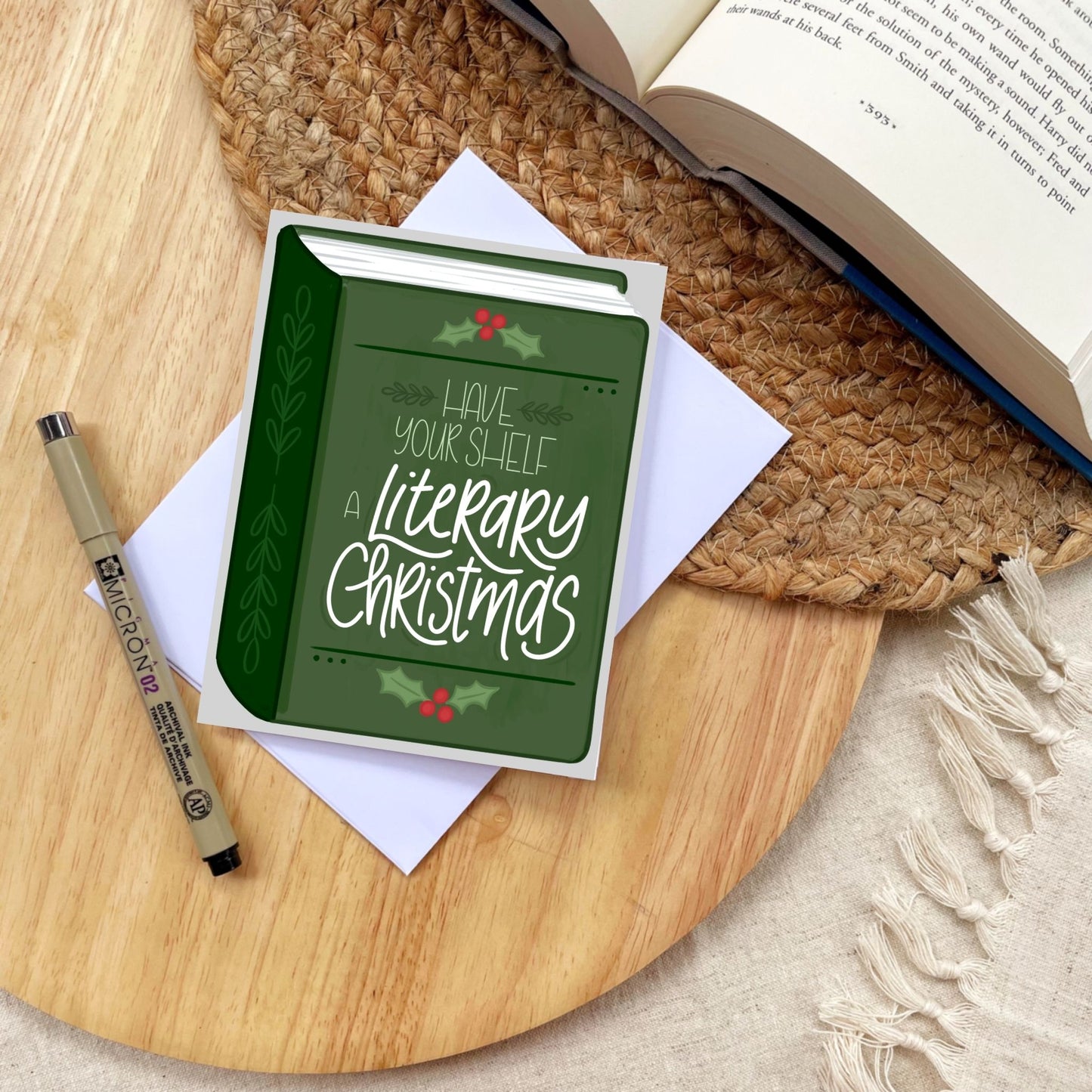 Have Your Shelf A Literary Christmas Card | Bookish Greeting Cards