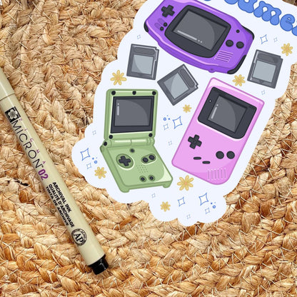 Cozy Gamer Handheld Gaming 90s Nostalgia Sticker