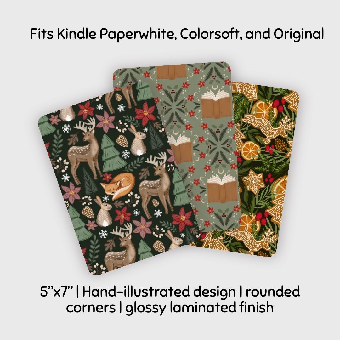 Cozy Yule Kindle Inserts | Adorable Kindle Accessories for Book Lovers