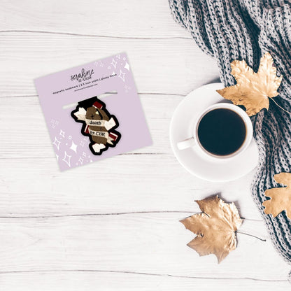 Death By TBR Coffin Dark Academia Spooky Magnetic Bookmark