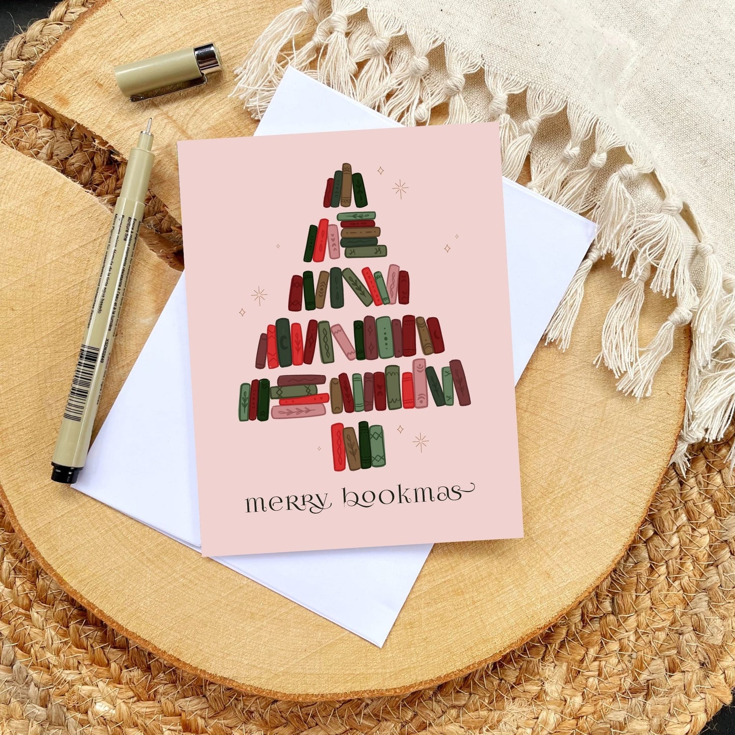 Merry Bookmas Christmas Card | Bookish Greeting Cards