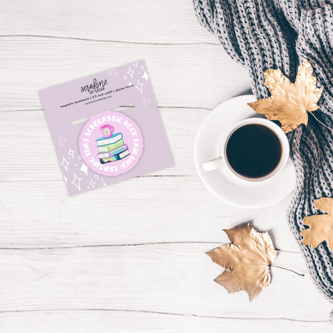 Chasing That Scholastic Book Fair High 90s Nostalgia Magnetic Bookmark