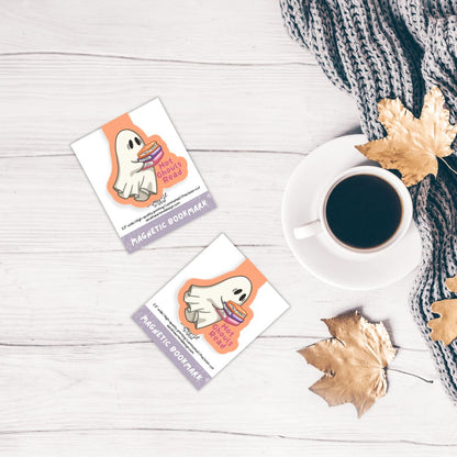 Hot Ghouls Read Cute Ghost Spooky Magnetic Bookmark