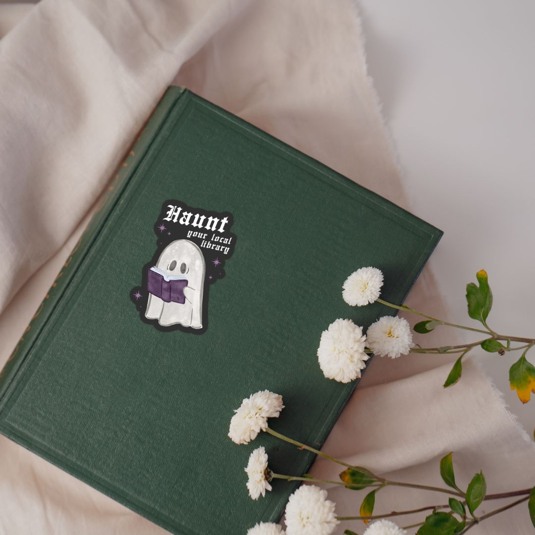 Haunt Your Local Library Ghost Sticker | Book Lover Kindle Stickers