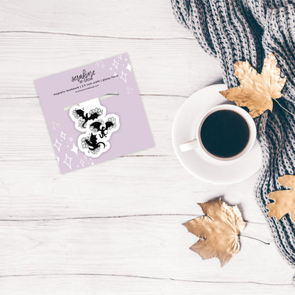 Floral Dragons Romantasy Magnetic Bookmark
