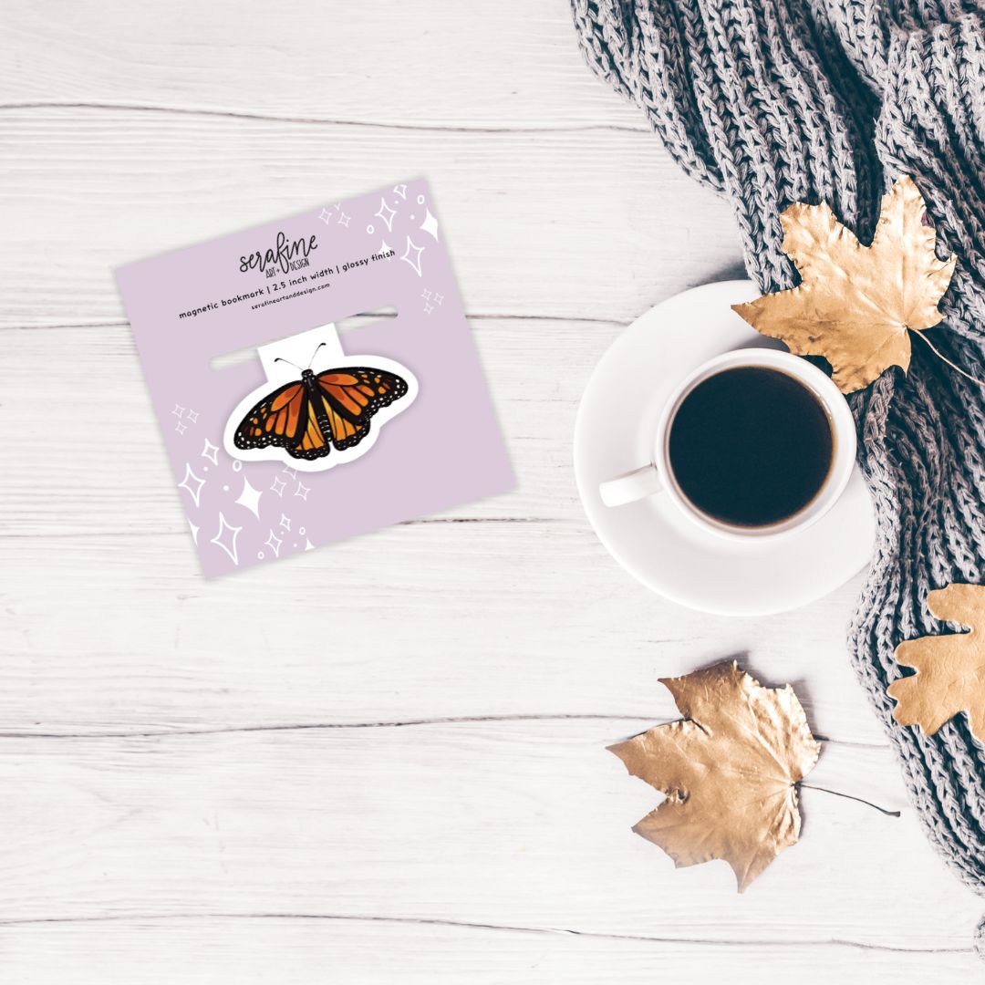 Monarch Butterfly Wings Magnetic Bookmark