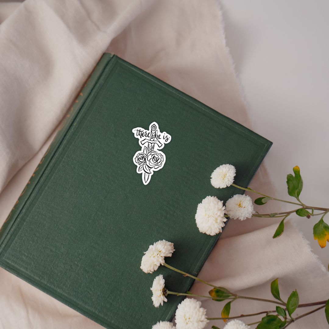 There She Is Sword and Roses Sticker | Carissa Broadbent Serpent & The Wings of Night Officially Licensed (Copy)