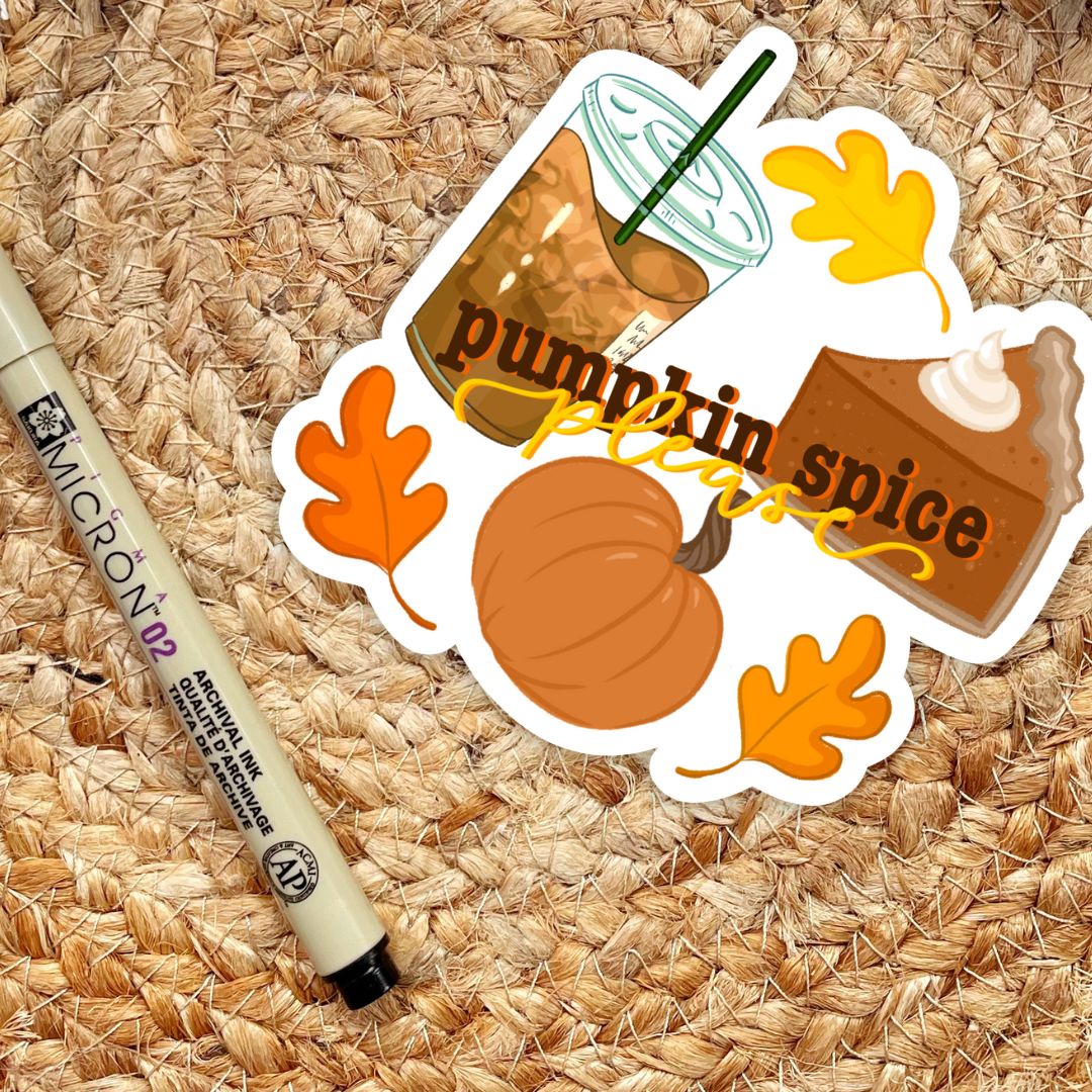 Pumpkin Spice Please Sticker | Coffee Kindle Stickers