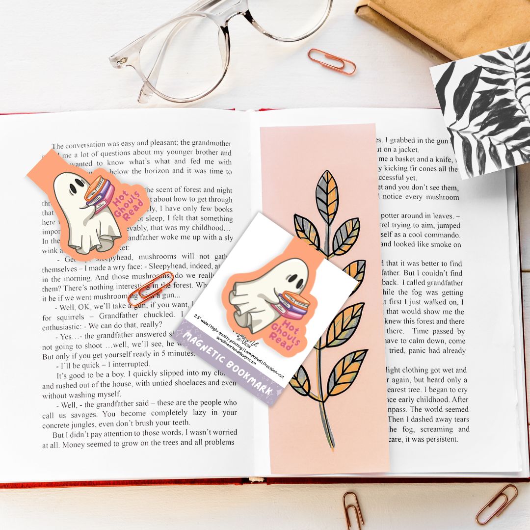 Hot Ghouls Read Cute Ghost Spooky Magnetic Bookmark