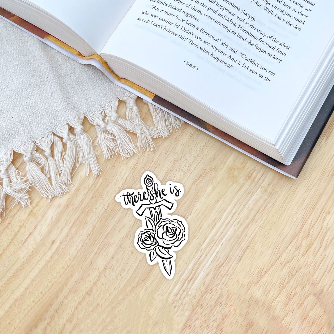 There She Is Sword and Roses Sticker | Carissa Broadbent Serpent & The Wings of Night Officially Licensed (Copy)