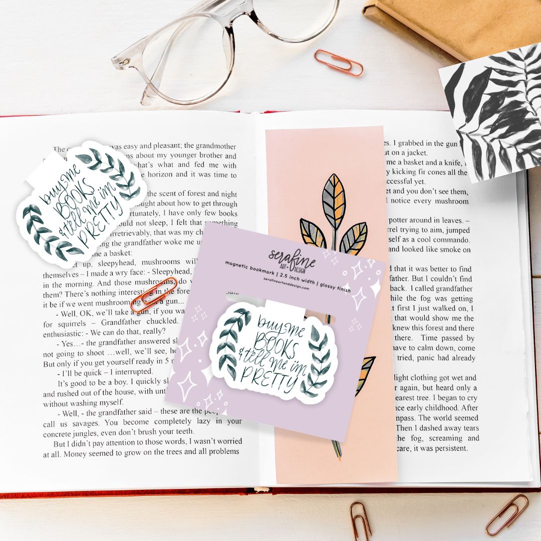 Buy Me Books & Tell Me I'm Pretty Magnetic Bookmark