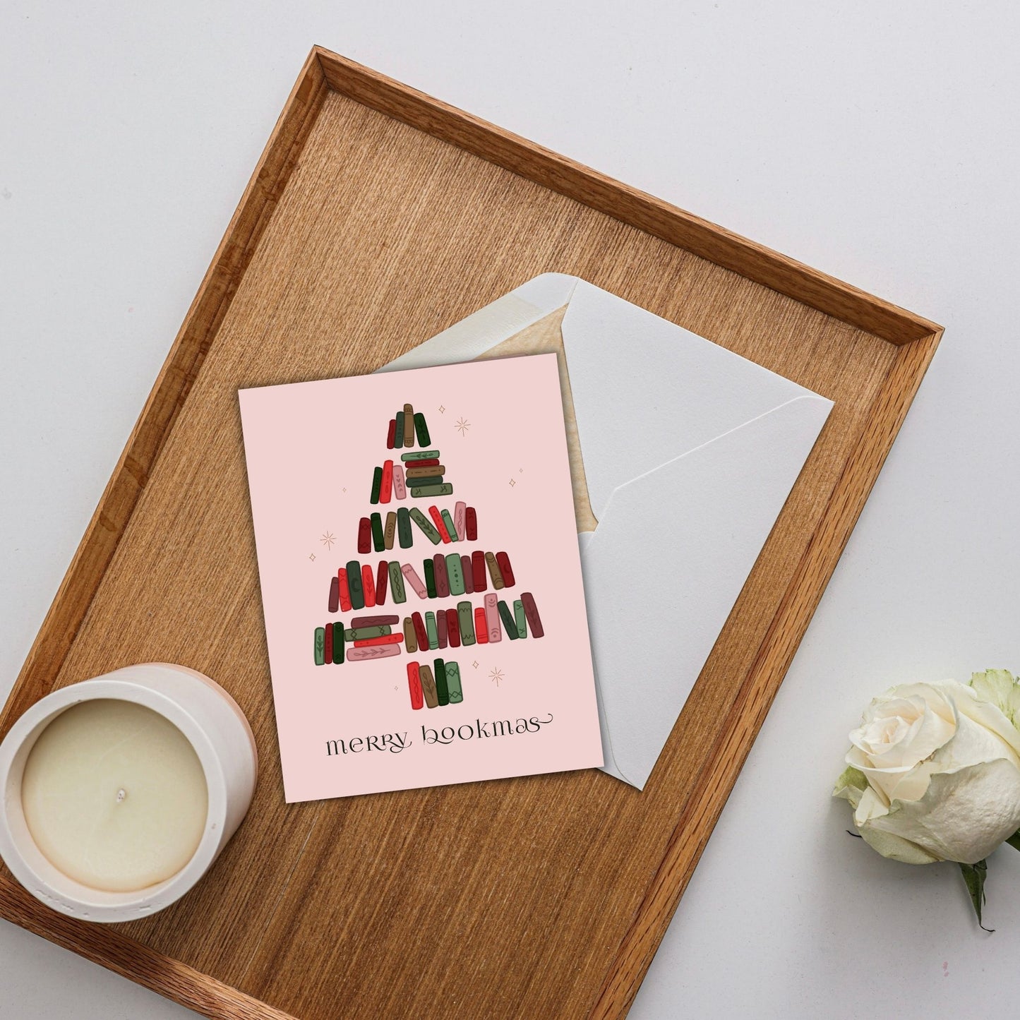 Merry Bookmas Christmas Card | Bookish Greeting Cards