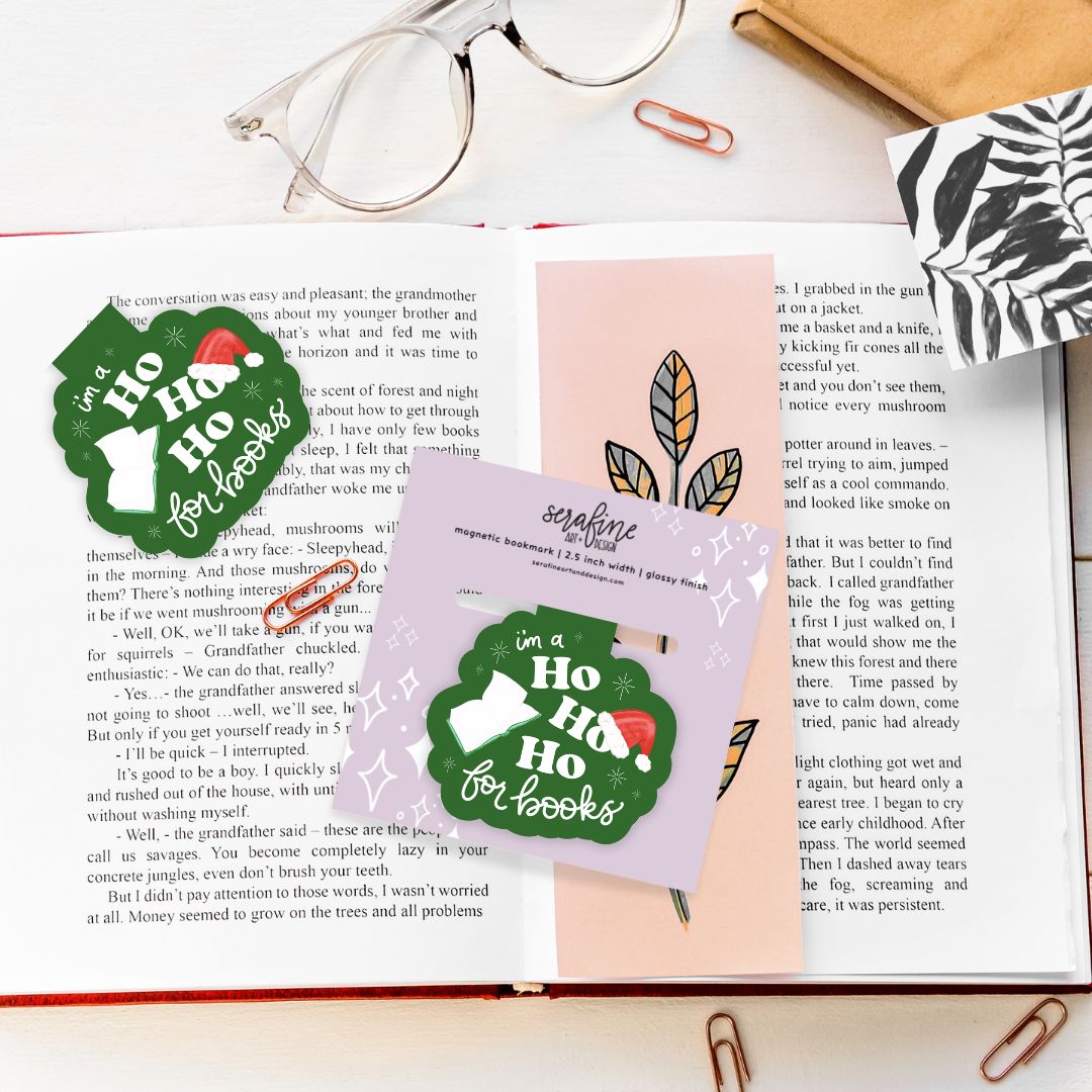Ho Ho Ho for Books Christmas Magnetic Bookmark